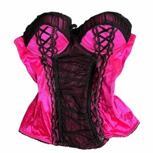Pink and Black Y2K Scene Corset Top Size 36B